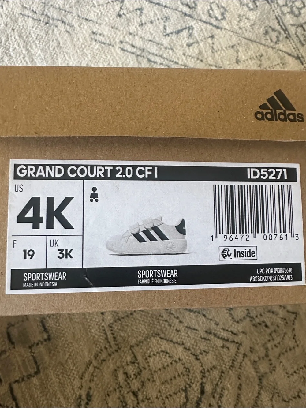 GRAND COURT 2.0 SHOES Baby size 4